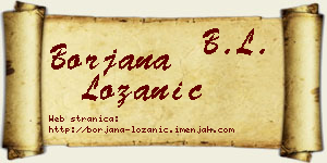 Borjana Lozanić vizit kartica